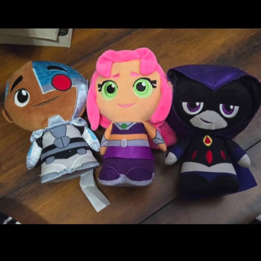 Teen Titans Plush Toy Set - Cyborg, Starfire, and Raven